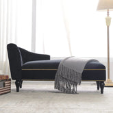 Bellemave® 58" Velvet Chaise Lounge,Button Tufted Right Arm Facing Lounge Chair with Nailhead Trim & Solid Wood Legs - Bellemave